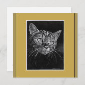 猫顔スケッチバイマークエドワードウェスタフィールドカード (正面/裏面)