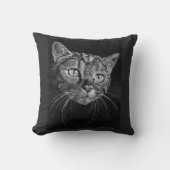 猫顔スケッチバイマークエドワードウェスタフィールド クッション (正面)