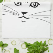 猫顔スケッチ キッチンタオル (折り畳み)