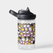 猫顔ドードルパターン漫画猫ちゃんかわいい猫 ウォーターボトル