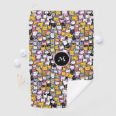 猫顔ドードルフェネペットモノグラムパターン ゴルフタオル (インサイチュ)