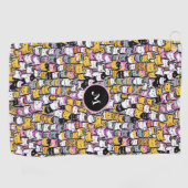 猫顔ドードルフェネペットモノグラムパターン ゴルフタオル (横)