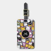 猫顔ドードルフェネペット猫ちゃんモノグラム ラゲッジタグ (正面縦)