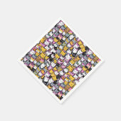 猫顔ドードルプリントコラージュ猫ちゃん猫ペット スタンダードカクテルナプキン (角)