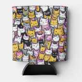 猫顔ドードル漫画プリントパタン猫ペット 缶クーラー (正面)