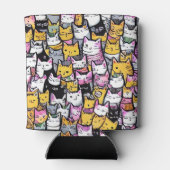 猫顔ドードル漫画プリントパタン猫ペット 缶クーラー (裏面)