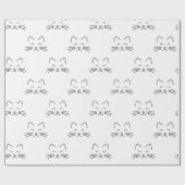 猫顔パターン包装紙 ラッピングペーパー (フラット)