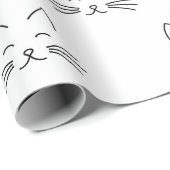 猫顔パターン包装紙 ラッピングペーパー (ロールコーナー)