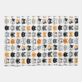 猫顔パターン |クールキティ猫好き キッチンタオル (横)