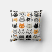 猫顔パターン |クールキティ猫好き クッション (裏面)