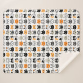 猫顔パターン |クールキティ猫好き シェルパブランケット (正面(横))