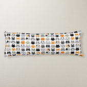 猫顔パターン |クールキティ猫好き ボディピロー (裏面)