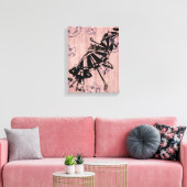 猫顔パラソルスアンブレラインクアートスケッチ キャンバスプリント (インサイチュ (リビング))