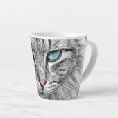 猫顔フラクタルデザイン-10682 カフェラテマグ (右アングル)