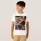 猫顔ポップ・アートの術 Tシャツ (正面フル)