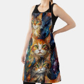 猫顔動物アート エプロン (インサイチュ)