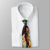 猫顔動物アート ネクタイ (タイ)