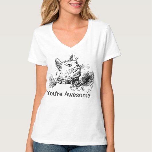 猫顔女性Tシャツ Tシャツ (正面)