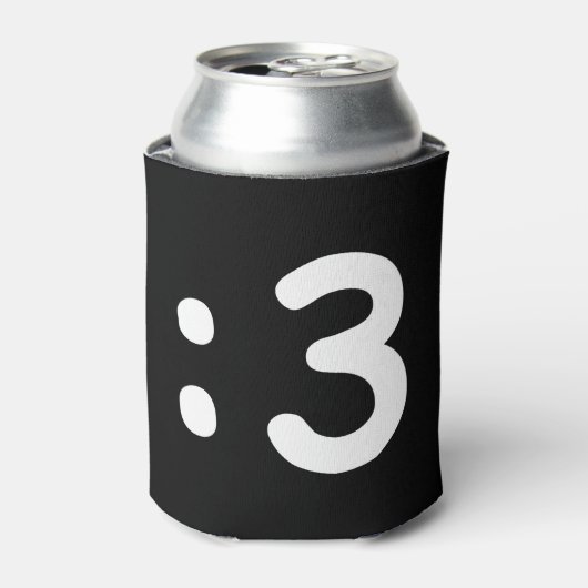 猫顔絵文字:3クーラーボックス 缶クーラー (缶正面)