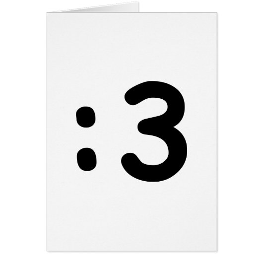 猫顔絵文字:3グリーティングカード (正面)