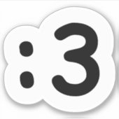 猫顔絵文字:3ステッカー シール (正面)