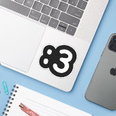 猫顔絵文字:3ステッカー シール (ノートパソコンとiPhone)