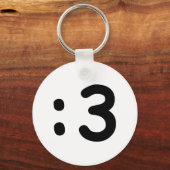 猫顔絵文字：3 キーホルダー (正面)