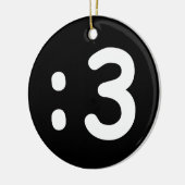 猫顔絵文字:3 セラミックオーナメント (左)