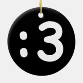 猫顔絵文字:3 セラミックオーナメント (裏面)