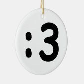 猫顔絵文字:3 セラミックオーナメント (右)