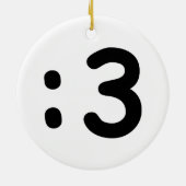 猫顔絵文字:3 セラミックオーナメント (裏面)