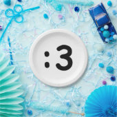 猫顔絵文字:3 ペーパープレート (パーティー)