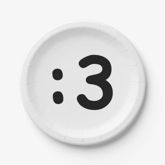 猫顔絵文字:3 ペーパープレート (正面)