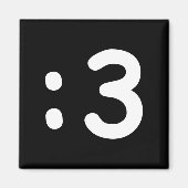 猫顔絵文字：3 マグネット (正面)