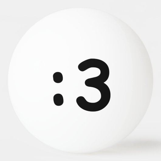 猫顔絵文字:3 卓球ボール (正面)