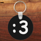 猫顔絵文字:3 Keychain キーホルダー (正面)