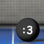 猫顔絵文字：3 Ping Pong Ball 卓球ボール (ネット)