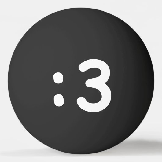 猫顔絵文字：3 Ping Pong Ball 卓球ボール (裏面)