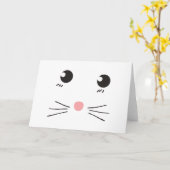 猫顔線スケッチ カード (黄色い花)