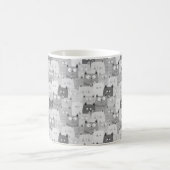 猫顔顔キットンおもしろいミームジョークフォントco コーヒーマグカップ (中央)