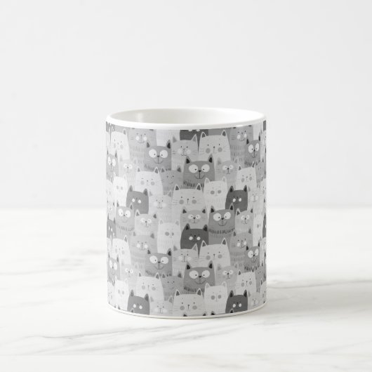 猫顔顔キットンおもしろいミームジョークフォントco コーヒーマグカップ (中央)
