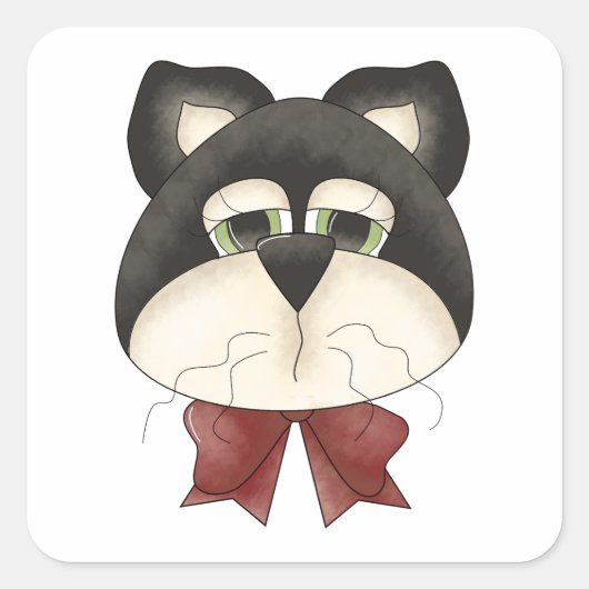 猫顔 スクエアシール (正面)