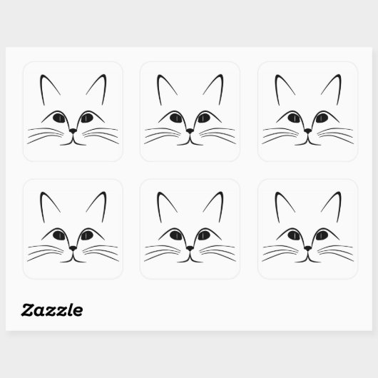 猫顔 スクエアシール (シート)