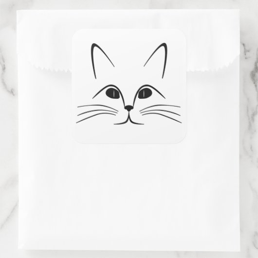 猫顔 スクエアシール (バッグ)