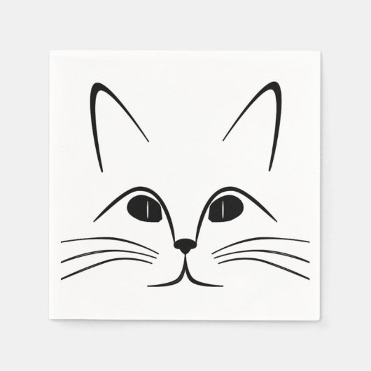 猫顔 スタンダードカクテルナプキン (正面)