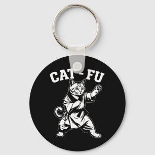 猫風クンフー 猫 武道 キティ レトロ 道場 キーホルダー
