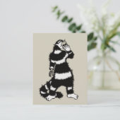 猫風変わりスカル仮面ゴシッお洒落ク ポストカード (スタンド正面)