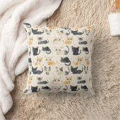 猫風変わり柄 クッション (ブランケット)