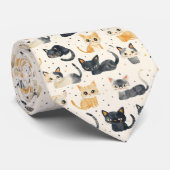 猫風変わり柄 ネクタイ (ロール)
