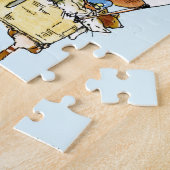 猫飛んでいるのおもしろい漫画 ジグソーパズル (側面)